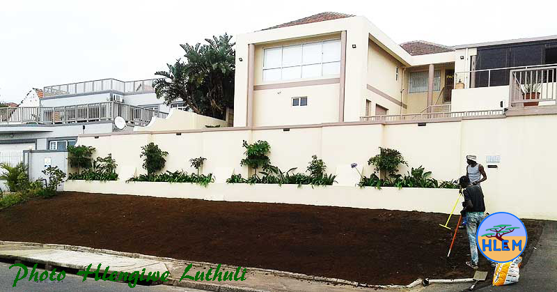 The site is now ready for the team to lay the Living Earth "Instant Lawn" HLEM Hlengiwe Luthuli Environmental Management (Pty) Ltd KZN Durban South Africa